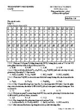 Đề kiểm tra 1 tiết lần 1 môn Hóa học Lớp 12 (Cơ bản) - Mã đề 134 - Trường THPT Nguyễn Hữu Cảnh